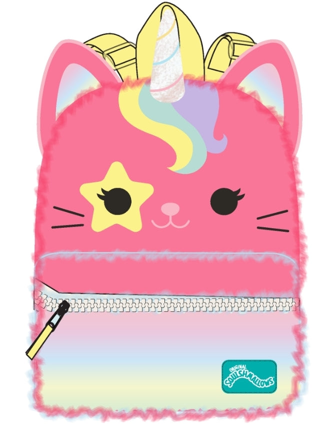 Squishmallows Mini Backpack Sienna The Unicorn Cat 11 Fuzzy With