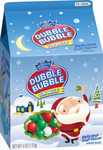 Dubble Bubble Gumballs Christmas Milk Carton 4oz (Assorted Styles)