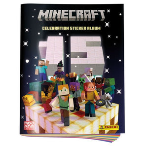 Minecraft 15th Anniversary Sticker Album Comes With 10 Stickers. (Collect All 240)