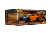 Jada 1/24 Naruto - 2009 Nissan Skyline GT-R R35 with Naruto Figure - Orange / Grey