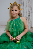 Christmas Tree Dress with Headpiece - Size 5-6