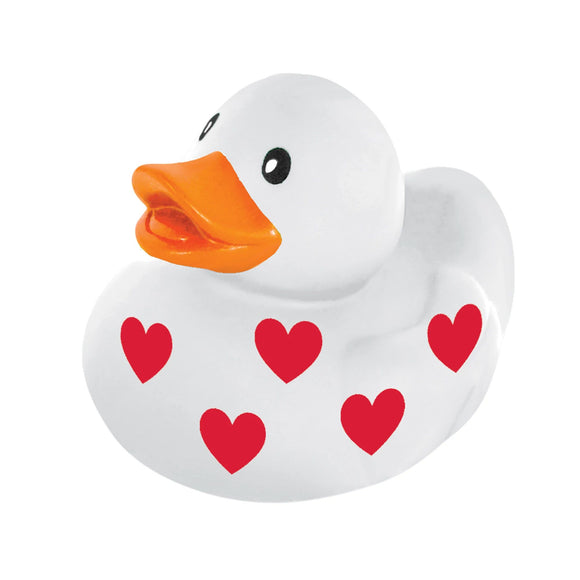 Valentine's Day Pink & White Rubber Duck