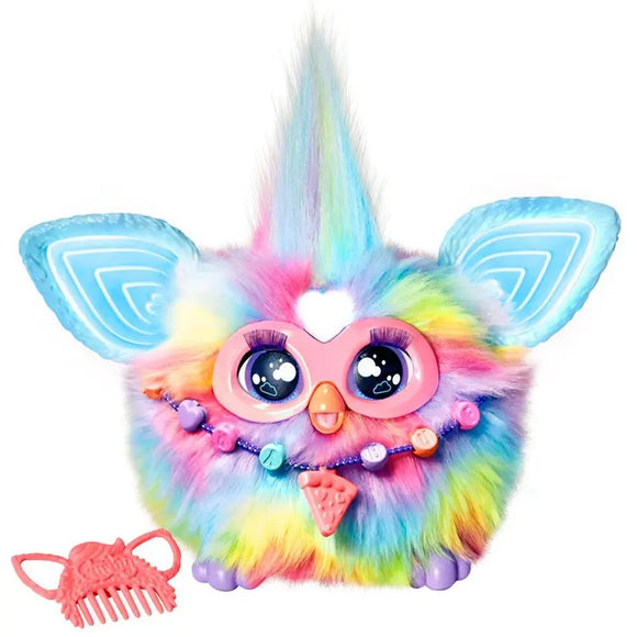 (Pre-Order) Furby Tie Dye Plush Toy, Voice Activated, 15 Fashion Accessories, Interactive Toys, Ages 6+