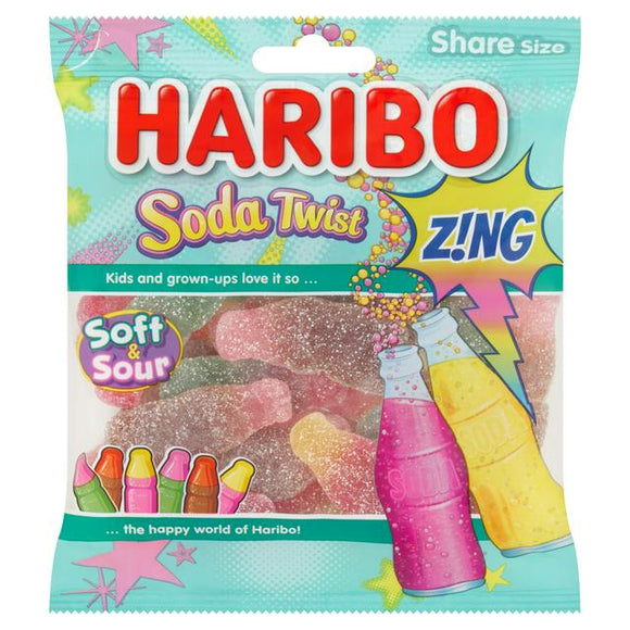 Haribo : Soda Twist Zing Peg Bag - 175g (UNITED KINGDOM) [BB-08/2025]