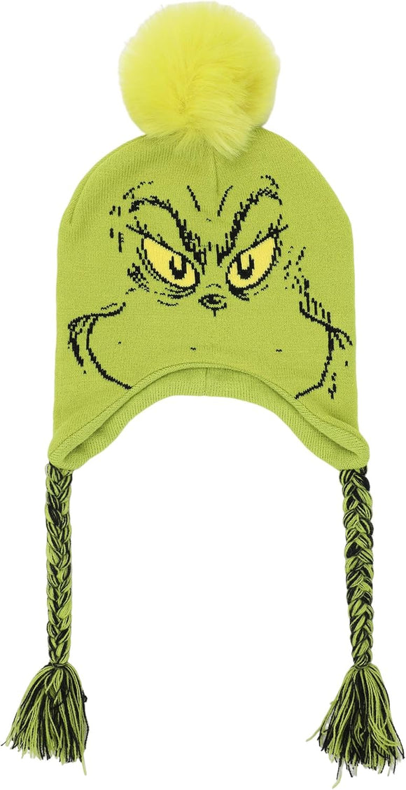 The Grinch Big Face Tassel Pom Beanie