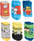 Peanuts Classic Womens 6 Pack Ankle Socks - Featuring Charlie Woodstock Snoopy Lucy (Size 5- 10)