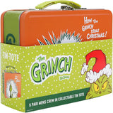 The Grinch Christmas 6 Pack Crew Socks Gift Set In Tin Tote