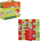 The Grinch Christmas 6 Pack Crew Socks Gift Set In Tin Tote