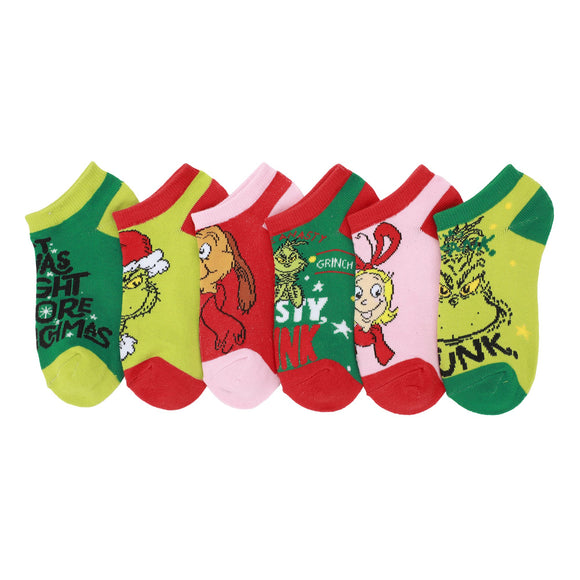 The Grinch Characters Design 6 Pack Kids Ankle Socks