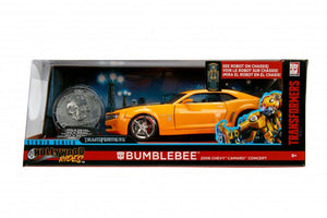 Jada 1/24 Transformers -  Chevy Camaro Concept Bumblebee w/Collectible Coin