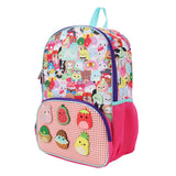 Squishmallows 16" Character Collage - Kids Backpack with 6 Removable Icon Molded Rubber Charms