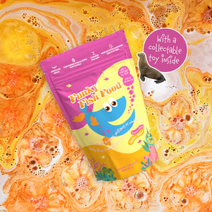 NEW Funky Fish Food - Mellow Yellow (Bath Pod Features Bath Bomb Plus Bath Bubbles)