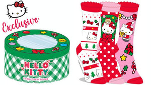 Hello Kitty - Juniors 3 Pack Crew Sock Holiday Gift Box 2024 (Colossal Toys Exclusive)