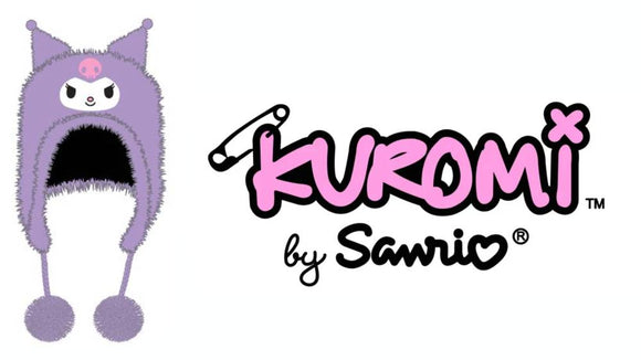 (Pre-order) Kuromi -  Big Face Fuzzy Beanie With 3D Ears