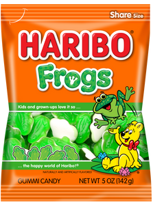 Haribo Gummi Candy - Frogs Peg Bag 5 OZ [BB-09/2025]