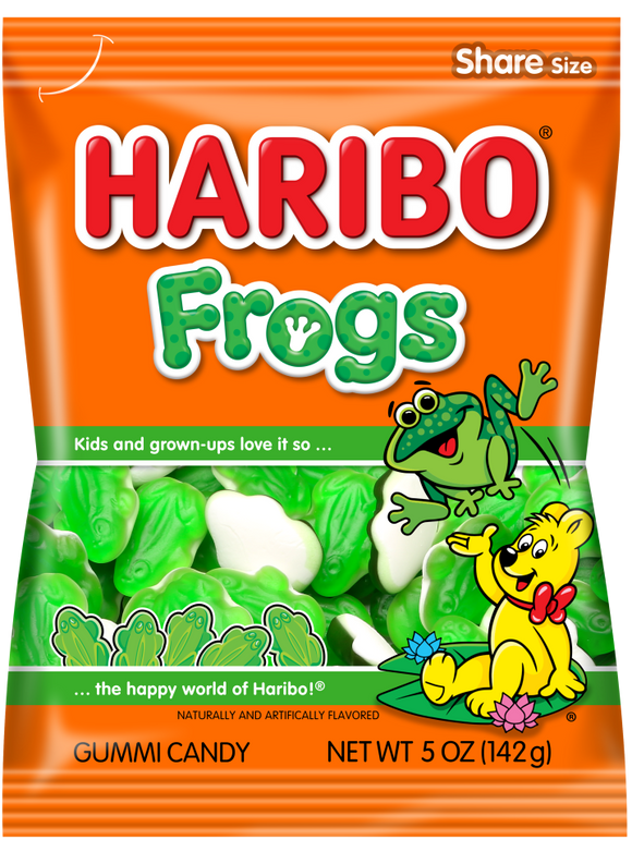 Haribo Gummi Candy - Frogs Peg Bag 5 OZ [BB-09/2025]