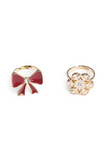 Holiday Bow & Snowflake Ring Set