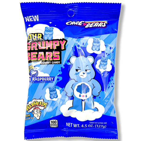 Warheads X Care Bears : Sour Grumpy Bears Peg Bag - 4.5oz [BB-11/2025]