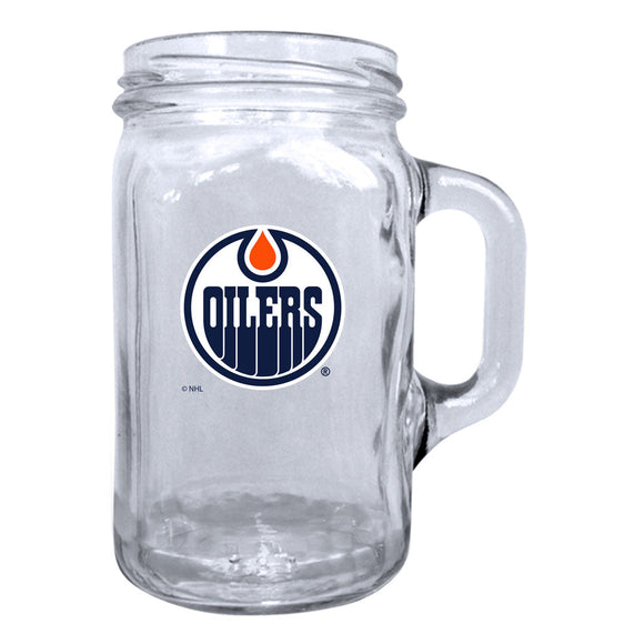 (PRE-ORDER) Edmonton Oilers NHL 16oz Mason Jar Mug [PRE-ORDERS ARE FINAL]