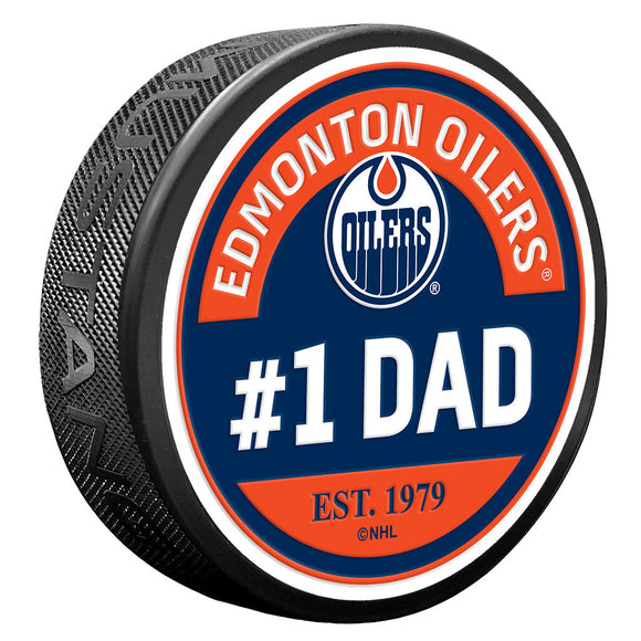 (PRE-ORDER) Edmonton Oilers NHL #1 Dad Textured Puck [ALL PRE-ORDERS ARE FINAL]