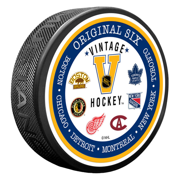 (PRE-ORDER) VINTAGE NHL Textured - Original 6 Collectors Series Puck [ALL PRE-ORDERS ARE FINAL]