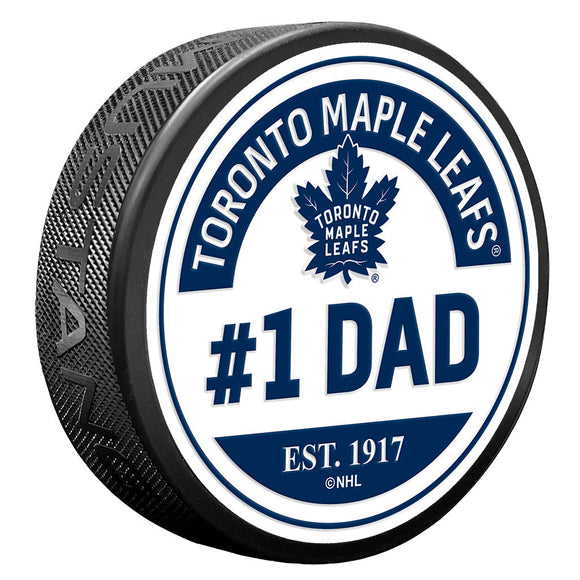 (PRE-ORDER) Toronto Maple Leafs NHL #1 Dad Textured Puck [ALL PRE-ORDERS ARE FINAL]