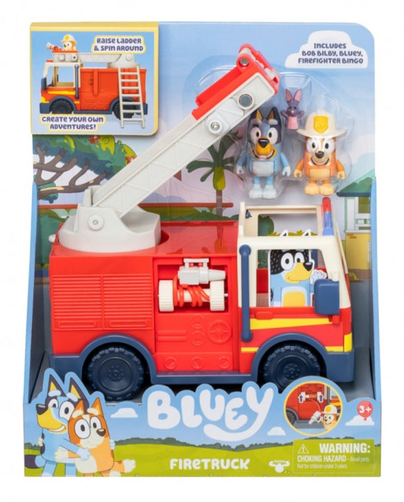 NEW 2024! Bluey Firetruck With Bingo & Bluey Figures