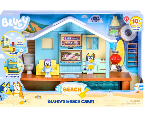 NEW 2024! Bluey : Bluey’s Beach Cabin - With 10 Play Pieces