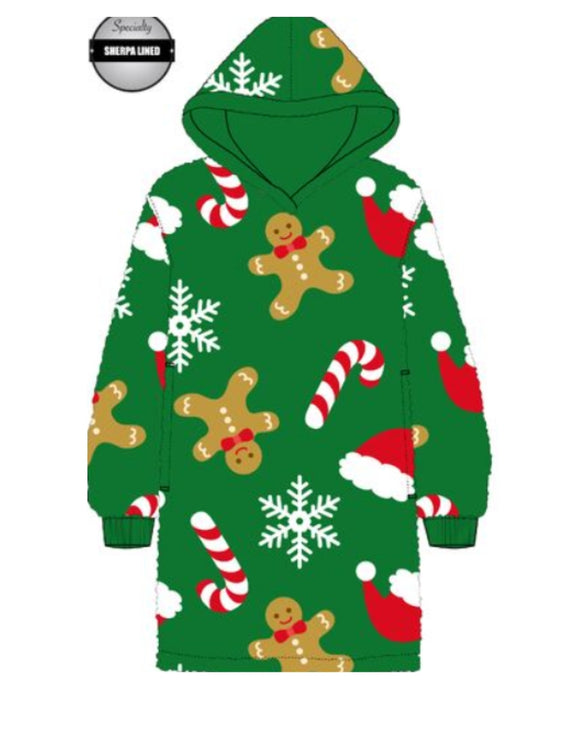 (Pre-Order) Youth Christmas Hoodie Blanket (Sherpa Lined)