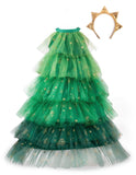 Christmas Tree Dress with Headpiece - Size 5-6