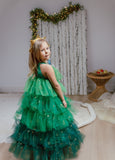 Christmas Tree Dress with Headpiece - Size 5-6