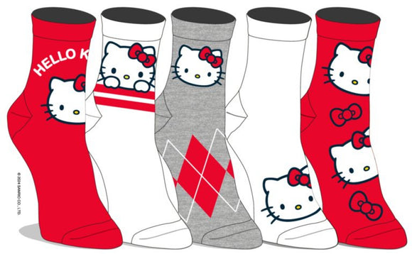 Hello Kitty - 5 Pack Quarter Crew Socks