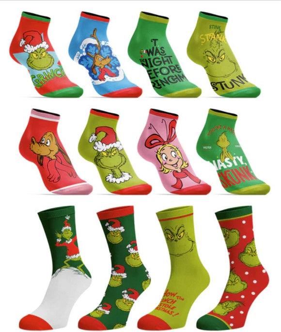 The Grinch 12 Days of Socks Advent Calendar