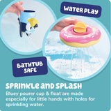 Toomies Splash & Float Bluey – 2-in-1 Water Toy with Pour Cup and Water Wheel (Assorted Styles)