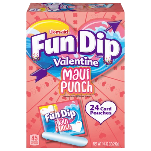 Lik-m-aid : Fun Dip Valentine's Maui Punch - 24 Pack 10.32 oz. Box [BB-04/26]