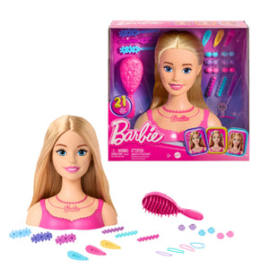 Barbie Doll Styling Head, Blond Hair With 20 Colorful Accessories