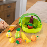 Fat Brain Toys : Pretendables Fruit & Veggie Basket Set - 22 Pieces