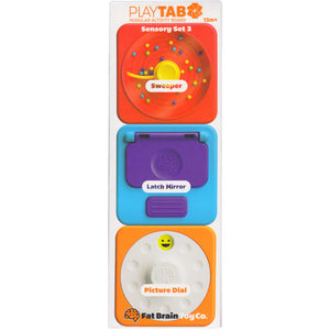 Fat Brain Toys : PlayTab Set 3 - latch mirror, picture dial, and sweeper