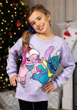 Disney's Stitch and Angel Snow Friends - Girl's Sweatshirt with Scrunchie (Size 4/5)