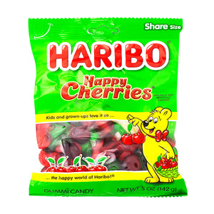 Haribo Gummi Candy : Happy Cherries Peg Bag - 5 OZ [BB-05/2025]