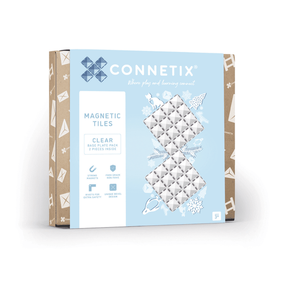 (PRE-ORDER) Connetix : Clear Base Plate Pack 2 pc (ALL PRE-ORDERS ARE A FINAL SALE)