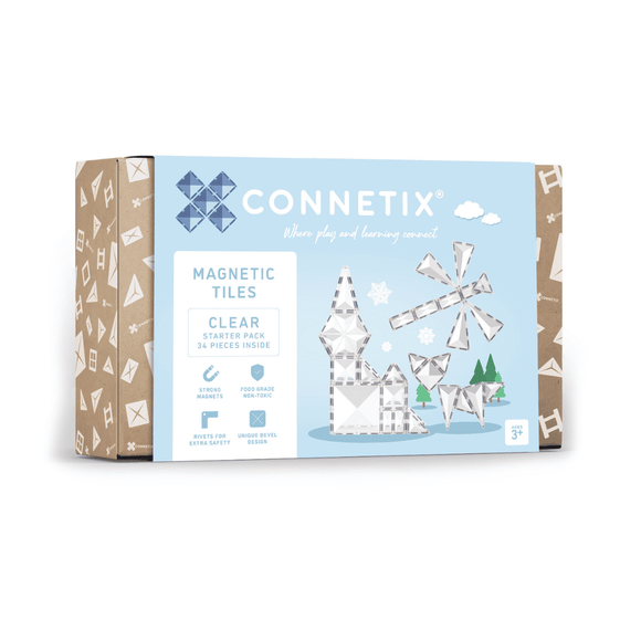 (PRE-ORDER) Connetix : Clear Starter Pack 34 pc (ALL PRE-ORDERS ARE A FINAL SALE)