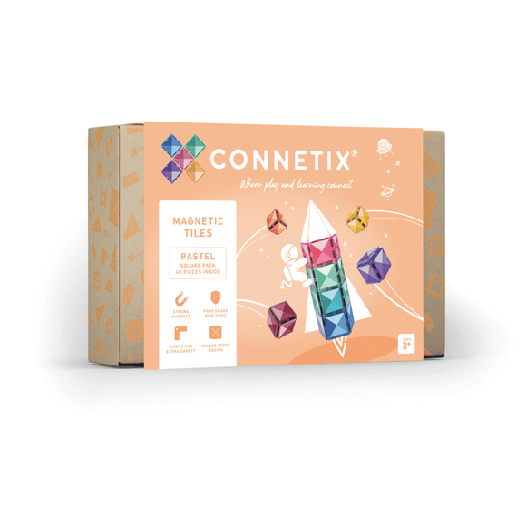 (PRE-ORDER) Connetix : Pastel Square Pack 40 pc (ALL PRE-ORDERS ARE A FINAL SALE)