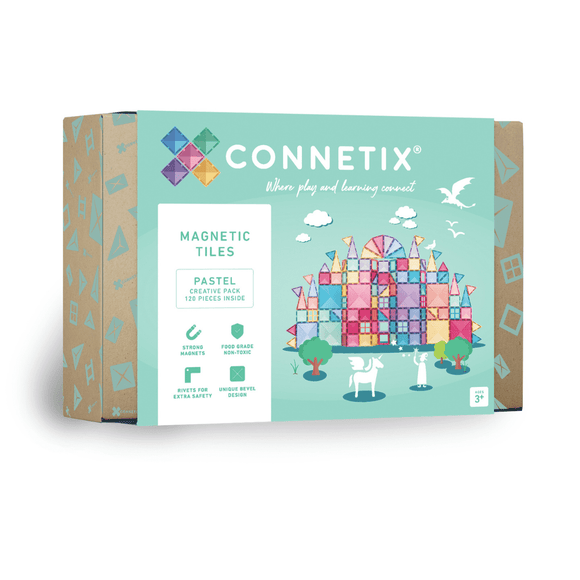 Connetix Magnetic Tiles : Pastel Creative pack 120 pc