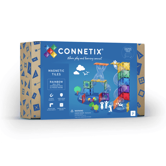 Connetix Magnetic Tiles : Rainbow Ball Run Expansion Pack 66 pc