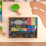 Connetix Magnetic Tiles : Rainbow Transport Pack 50 pc