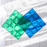 Connetix Magnetic Tiles : Rainbow Blue & Green Base Plate 2 pc