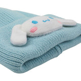 Licensed Sanrio Blue Knit Beanie with Cinnamoroll Face