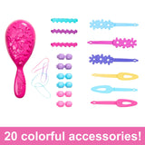 Barbie Doll Styling Head, Blond Hair With 20 Colorful Accessories