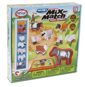 Popular Playthings : MINI Magnetic Mix or Match Deluxe Farm - 7  Animals With Pop-Up Play Mat